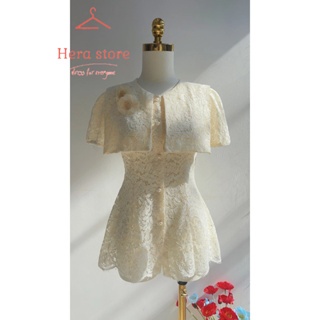 Áo ren Amy thiết kế cao cấp cài 2 bông hoa với thiết kế trẻ trung mềm mịn thêm lớp lót cho các nàng S35