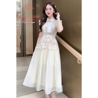 Đầm Amy ren ngắn tay tiểu thư sảng chảnh với phần chân váy dập ly 2 lớp cực kì đẹp và lôi cuốn S36