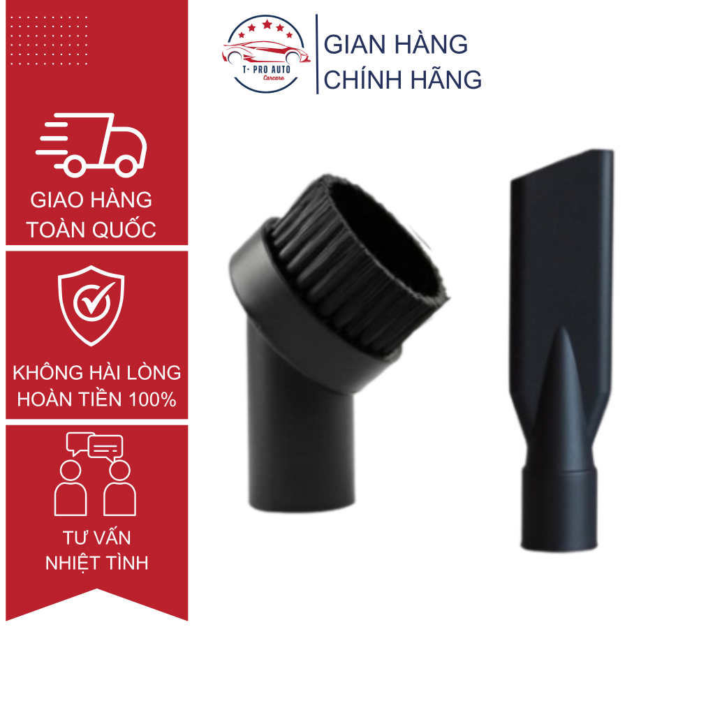  Đầu hút khe dẹt và Đầu hút tròn có chổi cho máy hút bụi Camry 