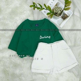 Áo phông ngắn tay DARLING co giãn 4 chiều basic mặc đôi, mặc nhóm trẻ trung