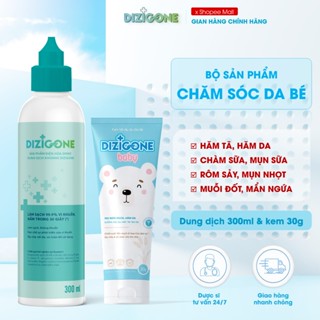 [COMBO] Dung dịch kháng khuẩn DIZIGONE 300ml & Kem DIZIGONE Baby 30g: Chăm sóc da bé hăm tã, chàm sữa, mẩn ngứa, rôm sảy