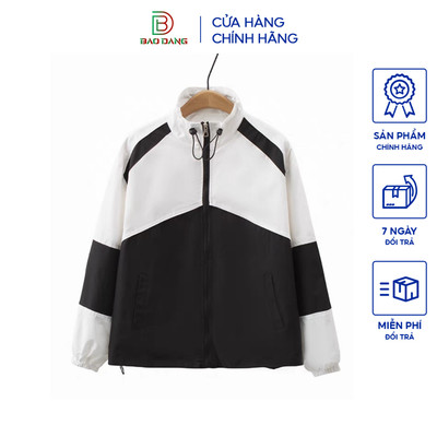 Áo khoác nhẹ nam nữ unisex cổ đứng vải dù 2 lớp phối 2 màu top jacket Bảo Đăng.