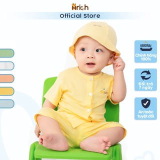 (Newborn-18 tháng )Bộ quần áo cộc tay cài thẳng Astar vải sợi tre