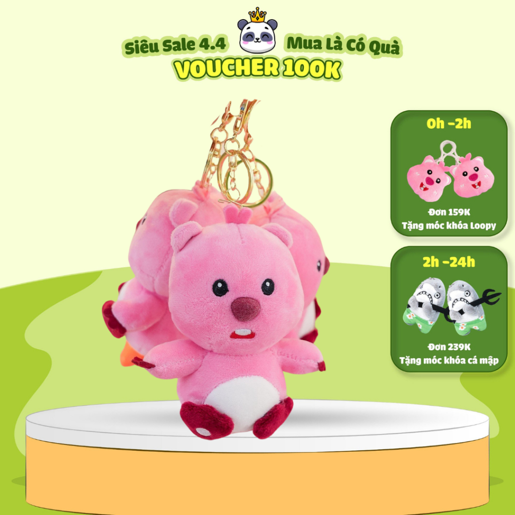 Gấu Bông Hải Ly Loopy Pororo Dễ Thương Minisize 10cm, Hải Ly Loopy Phim Hoạt Hình Pororo Cute Vua Gấu Bông