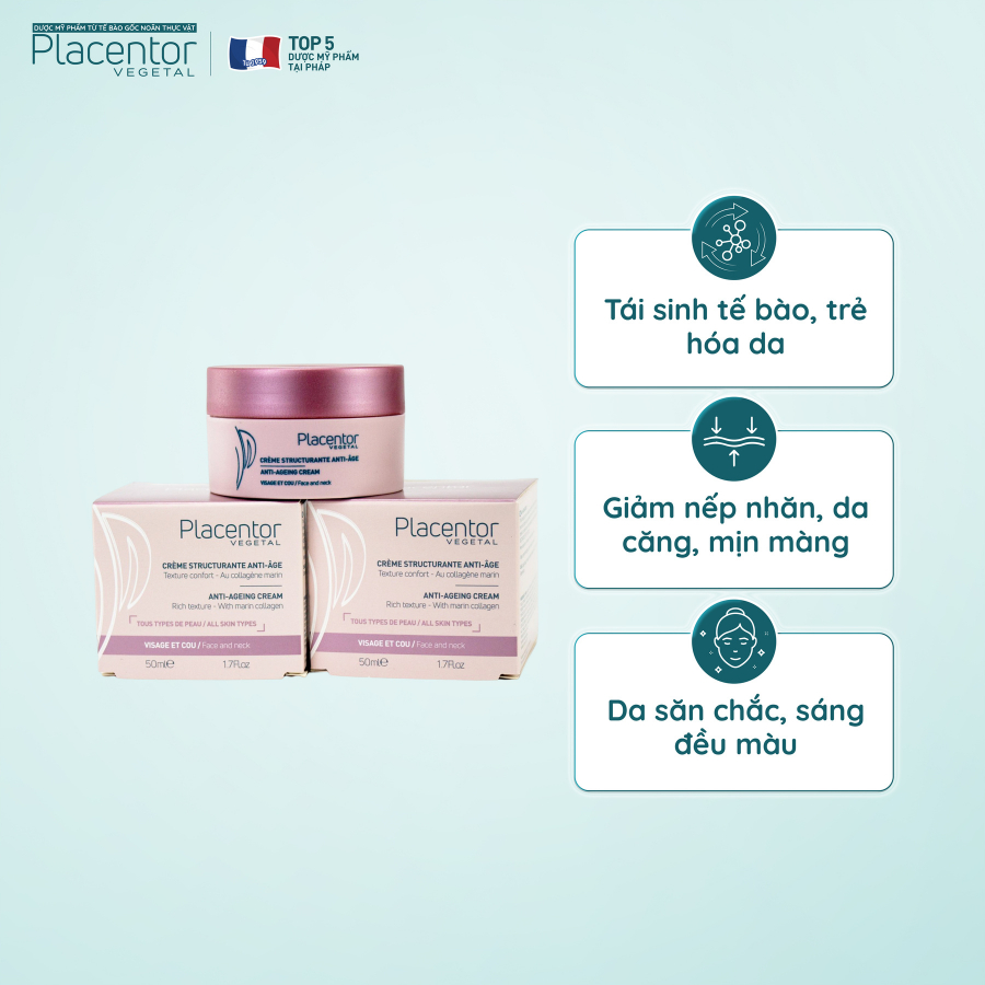 Bộ đôi sản phẩm chống lão hóa bảo vệ da Placentor Anti-Age spf50+ pa++++