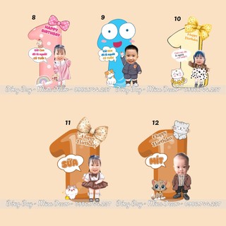 Số 1 Tuổi Kèm Tên Và Chibi Của Bé Để Bàn Cao 40cm