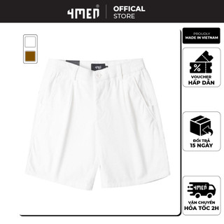 Quần short nam nhung tăm tag da 4MEN form straight QS050 vải nhung tăm mềm mại, giữ nhiệt tốt