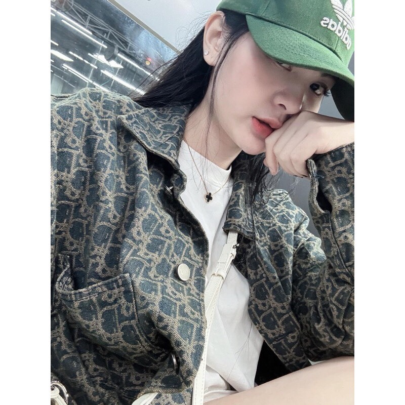 Áo khoác ngoài, áo khoác bò denim phối họa tiết dior from rộng hàn quốc | BigBuy360 - bigbuy360.vn