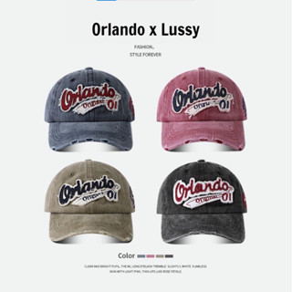 Mũ lưỡi trai Demin Orlando phối rách phong cách RETRO American