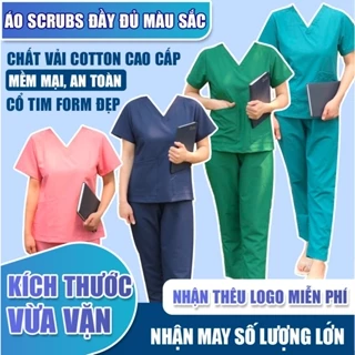 [MIỄN PHÍ THÊU TÊN] Bộ Scrubs phòng mổ, spa, đồng phục y tế cho y, bác sĩ, nhân viên y tế, sinh viên y dược, phòng lab