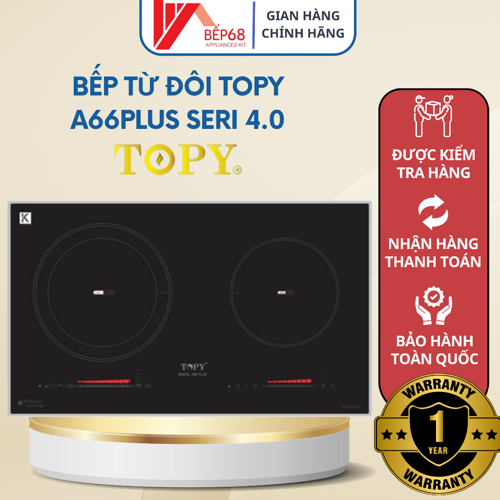 Bếp Điện Từ Đôi TOPY A66PLUS Seri 4.0 🍅 FREESHIP 🍅 Bếp Từ Cảm Ứng Chính Hãng Nhập Khẩu Cao Cấp