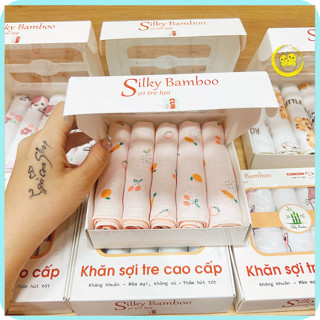 Khăn sữa sợi tre Cuncon siêu mềm mịn,thấm hút 4 lớp cho bé