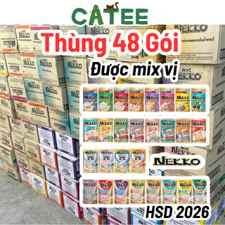 Thùng 48 gói pate nekko thái lan cho mèo mix vị