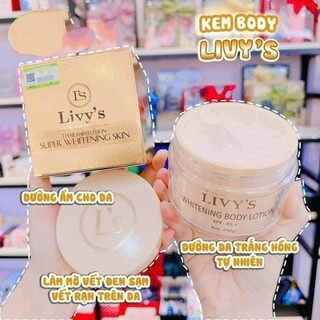 Kem body livy's vàng 250gr thái lan dưỡng trắng da mờ thâm nâng bậc tone