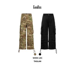 Quần túi hộp nam nữ ống rộng CANDLES COMBAT CARGO PANTS chất liệu taslan túi hộp chính hãng
