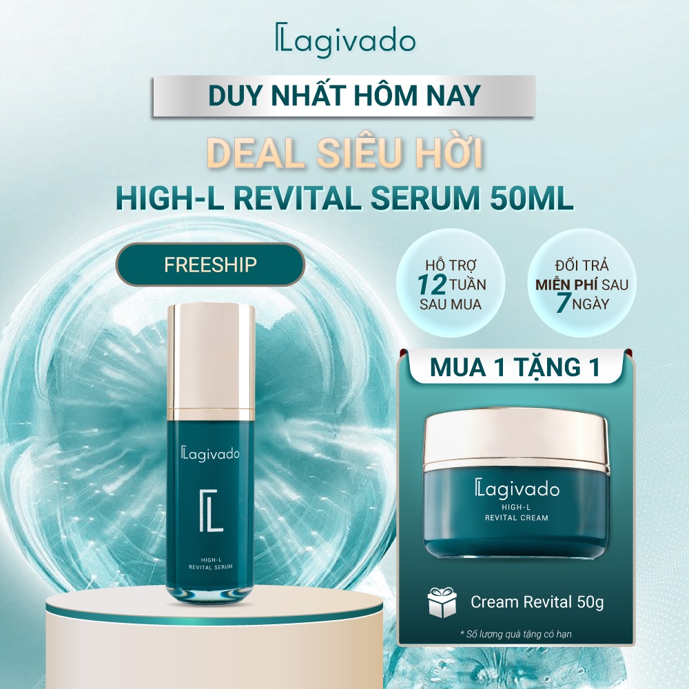 Serum dưỡng trắng da, giúp trẻ hóa và đều màu Lagivado High - L Revital - 50ml