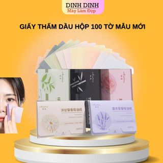 Giấy Thấm Dầu Da Mặt 1 hộp 100 tờ, thấm dầu mồ hôi tốt dành cho da dầu da mụn, mọi loại da- Dinh Dinh máy làm đẹp