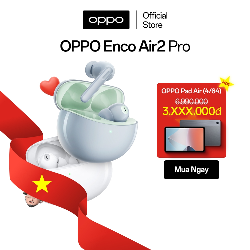 Tai Nghe True Wireless OPPO Enco Air 2 Pro | Hiệu Ứng Âm Thanh Enco Live - Bán kèm Phone