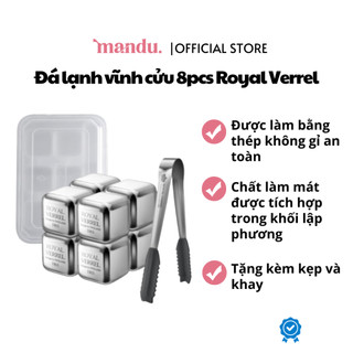 Đá lạnh vĩnh cửu 8pcs Royal Verrel không tan, đá lạnh inox không tan, an toàn dành cho đồ uống