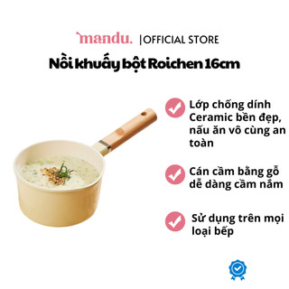 Nồi khuấy bột Roichen 16cm, Quánh nấu bột, nấu bếp từ đa năng cho bé, an toàn tiện lợi