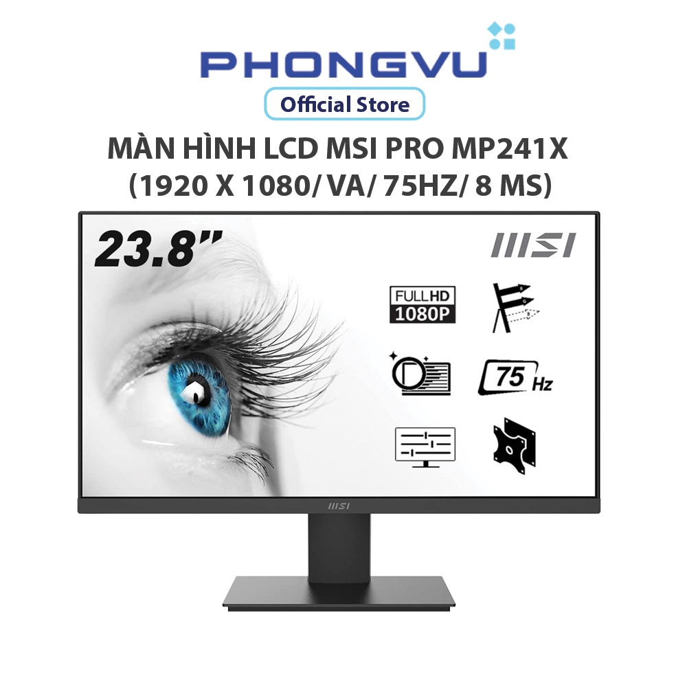 Màn hình LCD MSI 23.8" PRO MP241X (1920 x 1080/VA/75Hz/8 ms) - Bảo hành 24 tháng | BigBuy360 - bigbuy360.vn