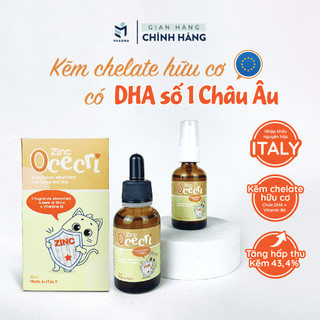 Kẽm Hữu Cơ Ocecri ZinC Chứa DHA Và Vitamin B6 Hỗ Trợ Bé Ăn Ngon, Phát Triển Trí Não Nhập Khẩu Nguyên Hộp Từ Italia 30ml