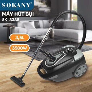 Máy hút bụi cầm tay công suất 3500W SOKANY SK-3386 có 3 đầu hút, giảm tiếng ồn, lực hút mạnh