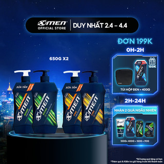 Combo Dầu gội và sữa tắm Xmen 650g - Hương nước hoa nam tính