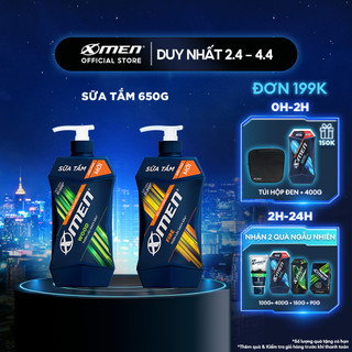 Sữa tắm nước hoa Xmen 650g - 2 mùi hương nam tính, sạch sâu và lưu hương 12H