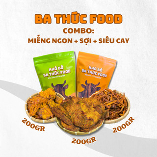 Combo 3 loại khô bò: khô bò miếng 200g, khô bò viên 200g và khô bò que 200g | ba thức food