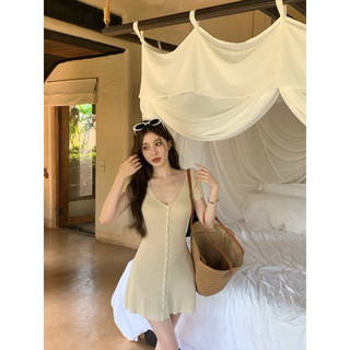 [Kèm Ảnh Thật] 𝐋𝐨𝐥𝐢𝐬𝐭𝐨𝐫𝐞 - Đầm len đi biển/ Váy dệt kim cổ V ôm body kiểu dáng sang trọng