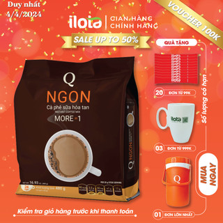 Cafe hoà tan sữa 3 in 1 NGON Trần Quang uống liền 24 gói
