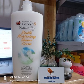 Kem tắm sữa dê leivy giữ ẩm gấp 2 lần hq vàng 1150ml