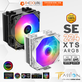 Tản nhiệt khí cpu id-cooling se-224-xts argb black / white - chính hãng, led 5v 3pin đồng bộ main/hub, se 224 xt, pwm