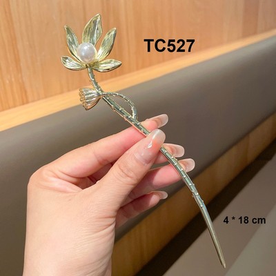 GOTI - Trâm Cài Tóc Hình Hoa Phối Tua Rua Kiểu Trâm Bằng Kim Loai Phong Cách Hán Phục Cho Nữ TC509