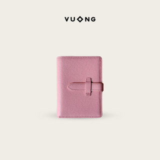 Ví ngắn Vuông Shop®️ Peach Berry da thật màu sắc lướt thời gian