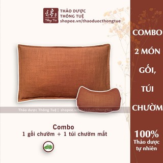 Combo túi chườm đa năng + chườm mắt thảo dược thông tuệ - ngải cứu