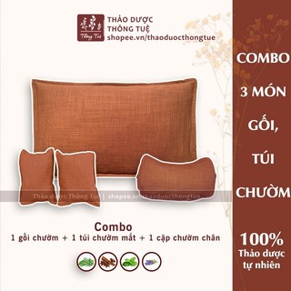  Túi chườm nóng thảo dược  3 món Gối chườm + Chườm mắt + Chườm chân  