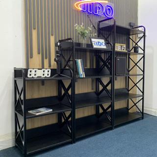 TIDO Kệ đựng đồ khung sắt ván gỗ - Kệ gỗ nhiều tầng đầy đủ phụ kiện lắp ráp