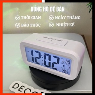 Đồng hồ để bàn decor led mini, đồng hồ báo thức điện tử trang trí thông minh cute nhiều màu, decor bàn học phòng ngủ