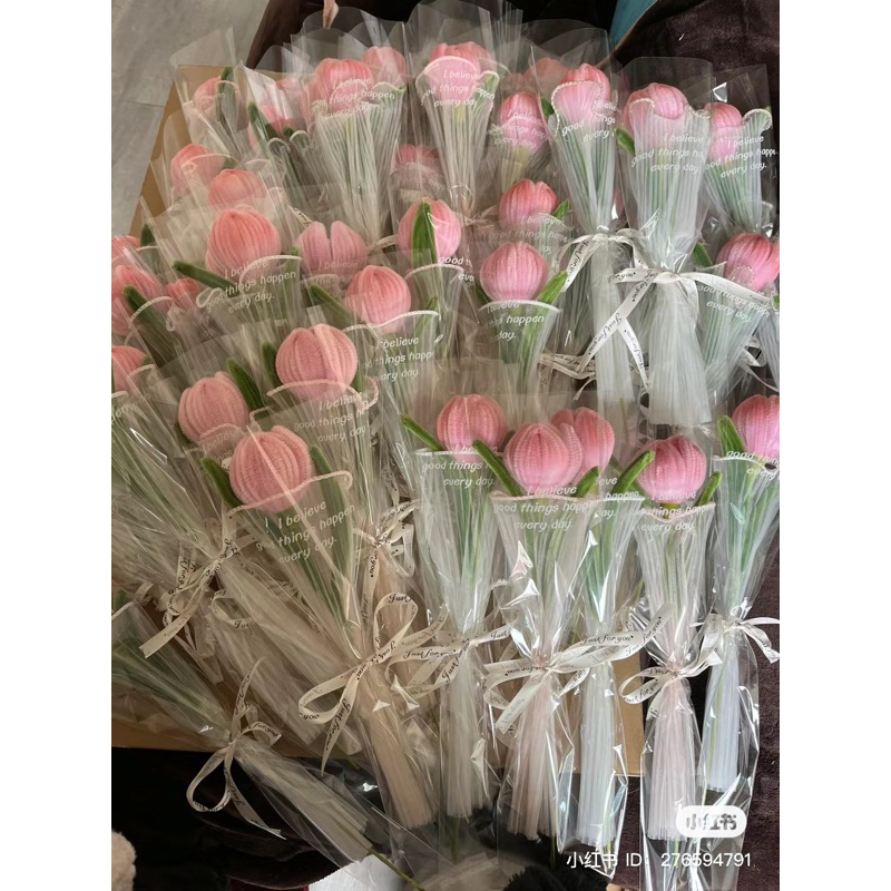 Hoa tulip handmade làm từ kẽm nhung-Xiuxiu Handmade Store