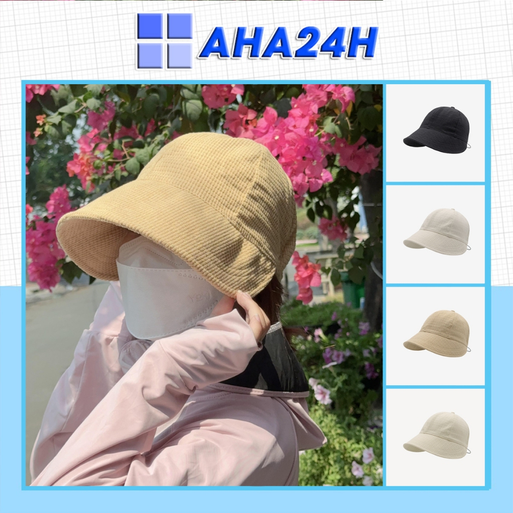 Mũ bucket dáng lưỡi trai chống nắng chất nón nỉ nhung thời trang unisex nam nữ AH1729