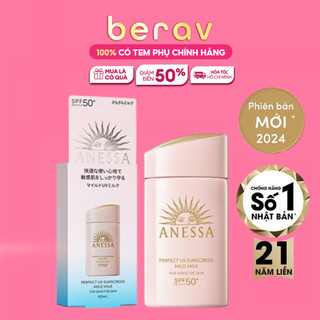 Sữa Chống Nắng Anessa MILD MILK Perfect UV Sunscreen Cho Da Nhạy Cảm UV SPF50+/PA++++ 60ml
