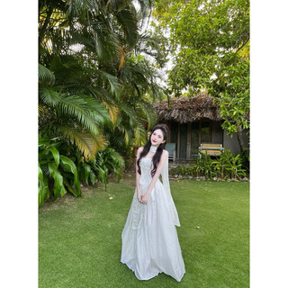 Đầm xinh hở vài kèm dây( sẵn nâu M)