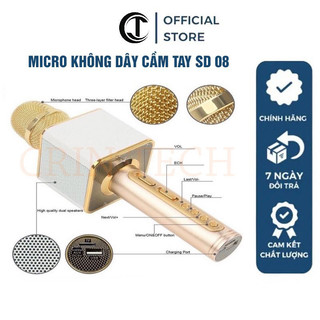 ⚡FREE SHIP⚡ MICRO Không Dây Cầm Tay SD 08 - Mic karaoke Không Dây MINI Bảo Hành 6 Tháng