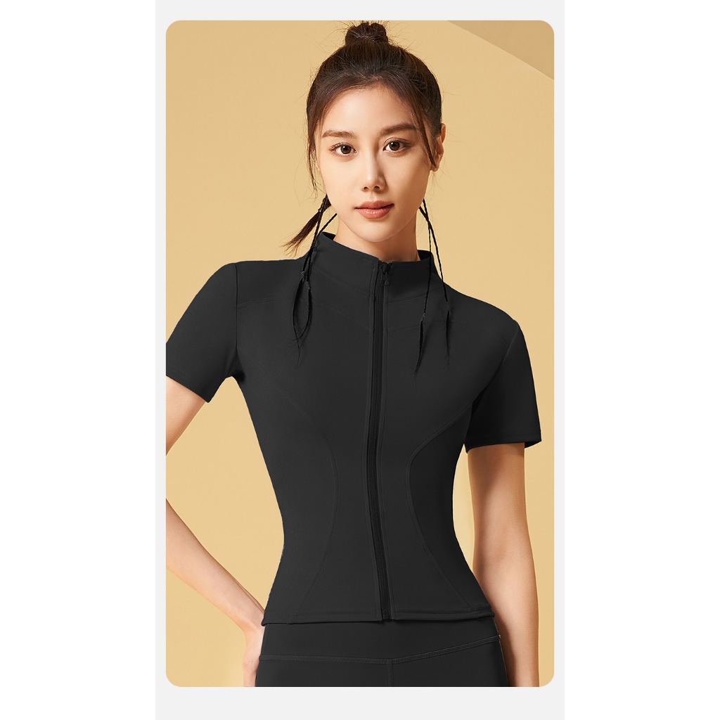 Áo Khoác Tập Gym Nữ, Áo Khoác Chống Nắng Dây Kéo Dài Thể Thao Yoga Ôm Sát Co Giãn Thấm Hút Mồ Hôi | BigBuy360 - bigbuy360.vn