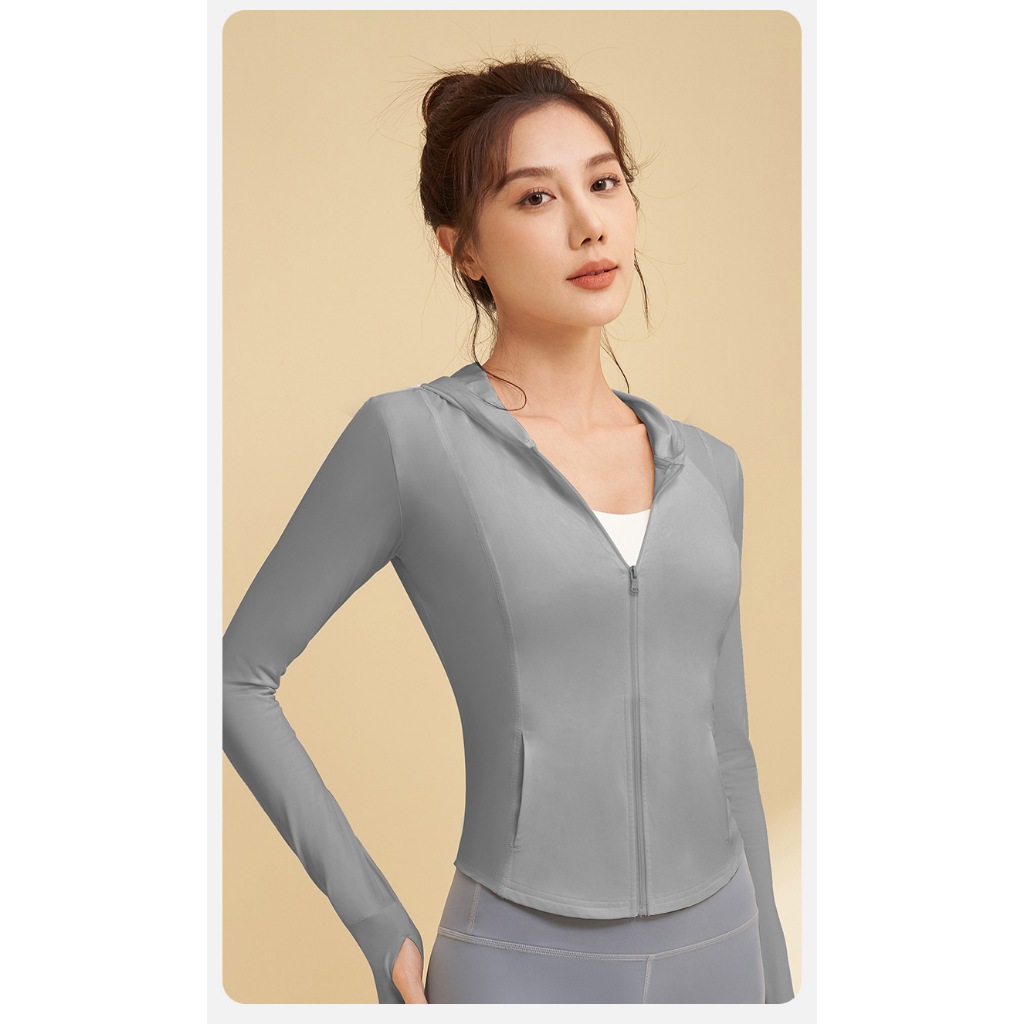 Áo Khoác Tập Gym Nữ, Áo Khoác Chống Nắng Dây Kéo Dài Thể Thao Yoga Ôm Sát Co Giãn Thấm Hút Mồ Hôi | BigBuy360 - bigbuy360.vn