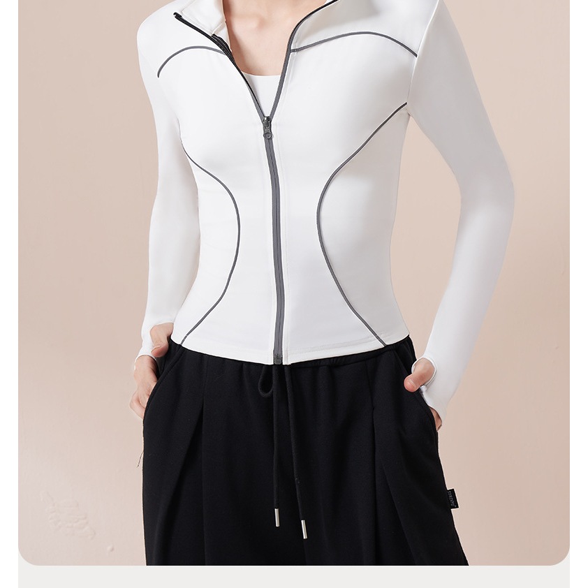 Áo Khoác Tập Gym Nữ, Áo Khoác Chống Nắng Dây Kéo Dài Thể Thao Yoga Ôm Sát Co Giãn Thấm Hút Mồ Hôi | BigBuy360 - bigbuy360.vn