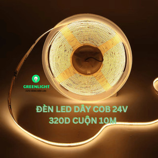 Đèn LED dây COB điện áp 24V cuộn 10m 320 led/m hàng công ty độ sáng cao Ra>90 trang trí viền hắt sáng nội thất hiện đại