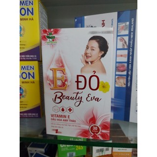 Viên Uống đẹp da Vitamin E Đỏ beauty eva, hộp 30 viên